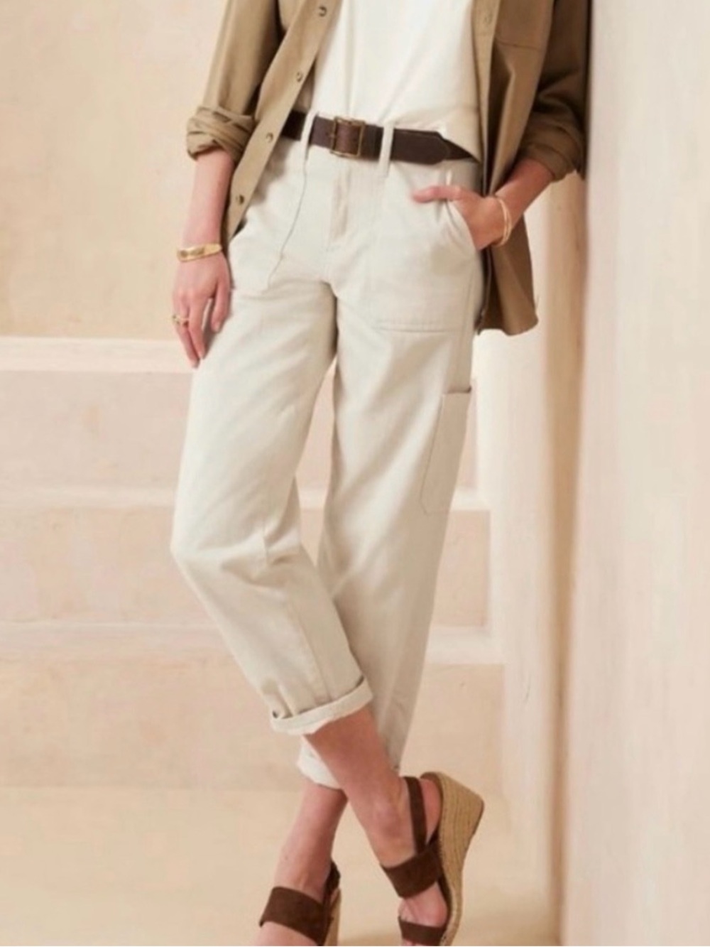 Banana Republic Cream Barrel Jean